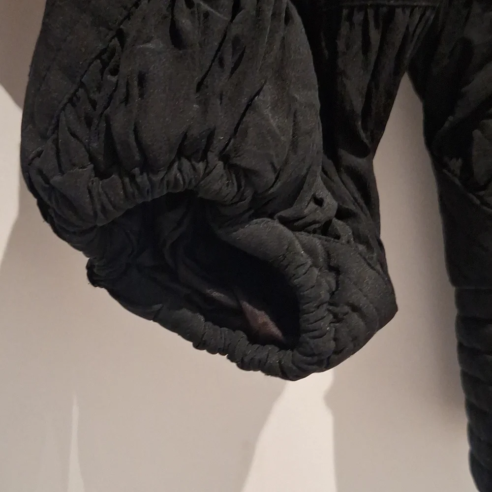 EJ Harper Black 100% Silk Patterned Patchwork Button Up Jacket Size S - Picture 3 of 9